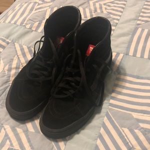Vans All Black Suede Hi Tops Men’s 10.5